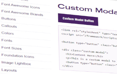 Interface preview of the Weber State University UI Style Guide System